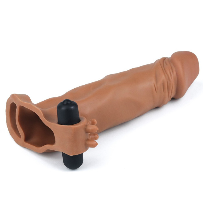 Manson / Prelungitor Cu Vibratii Pentru Penis Pleasure X-tender #3, Brun, +5 Cm 4