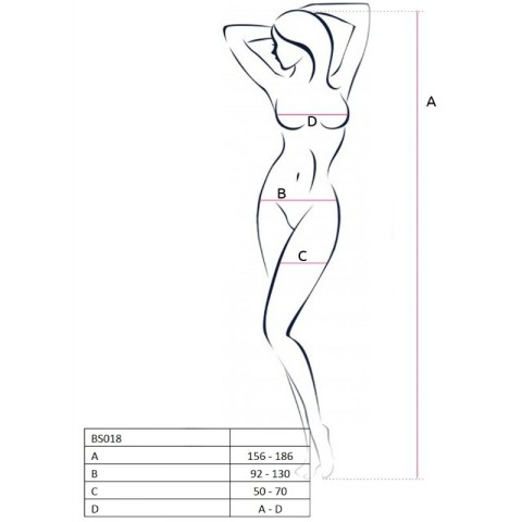 stocking, Bodystocking Passion Bs018 Alb, pasiune.ro
