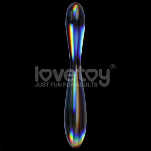ou, Dildo Sticla Twilight Gleam Glass Dildo- Double Delight, Transparent, 23 Cm, pasiune.ro