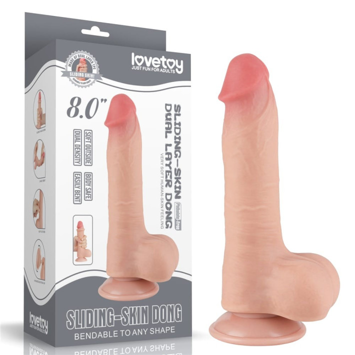 Dildo Realistic Sliding Skin Dual Layer I, Natural, 20 Cm 11