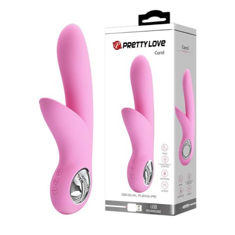 Pretty Love, Vibrator Rabbit Carol, Roz, 19 Cm, pasiune.ro