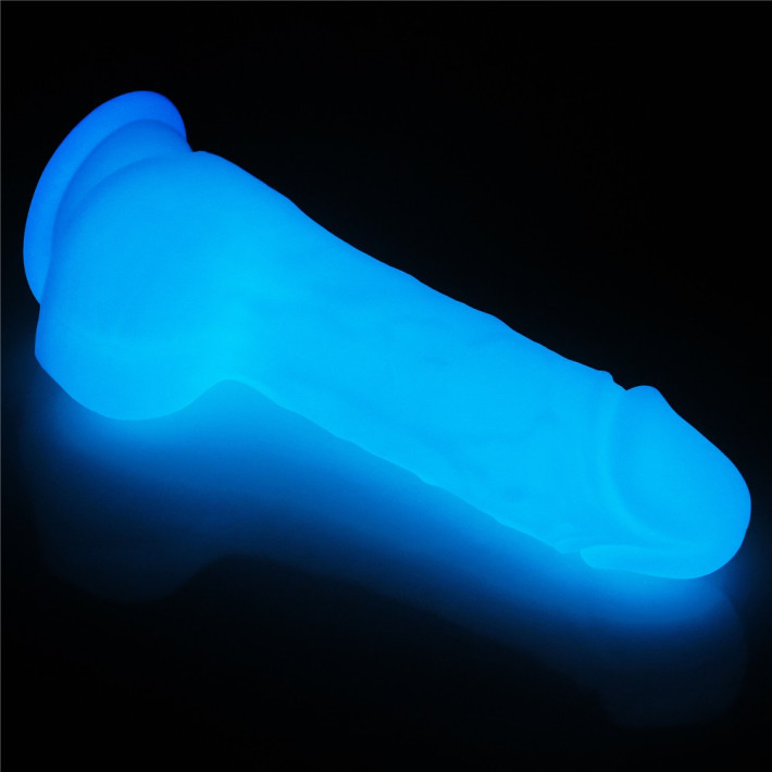 Dildo Fantezie Fosforescent Lumino Play, Alb, 19 Cm 11