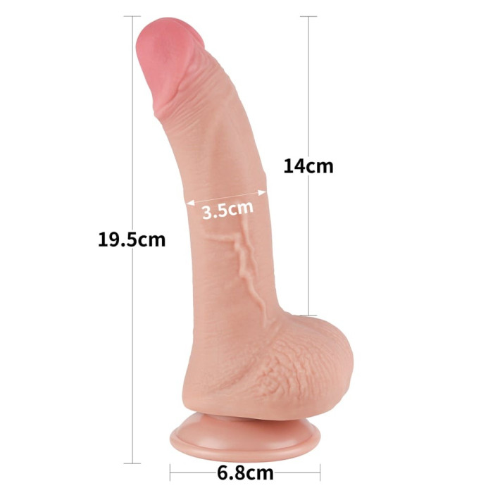 Dildo Realistic Sliding Skin Dual Layer I, Natural, 19 Cm 8