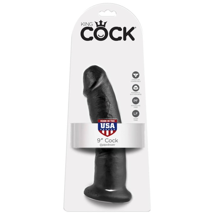 Dildo Clasic Cu Ventuza King Cock, Negru, 22.5 Cm 5