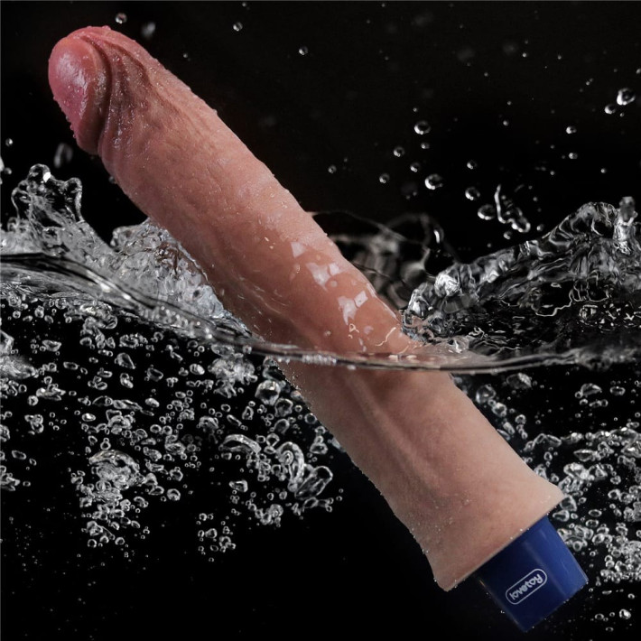 Vibrator Reincarcabil Real Softee, Brun Deschis, 24 Cm 12