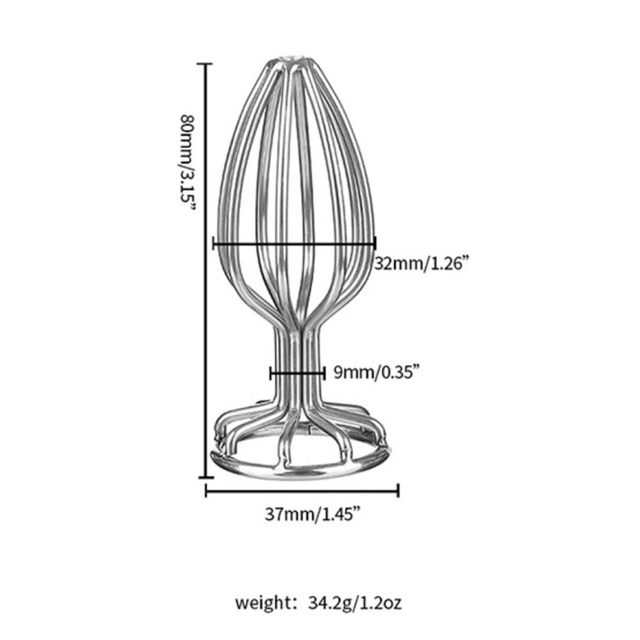 Dop Anal Stainless Anal Plug M, Metalic, 8 Cm 5