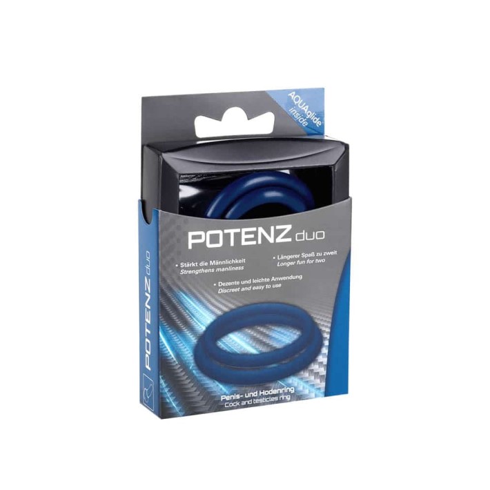 Set 2 Inele Penis Potenzduo, Marimea M, Albastru 3