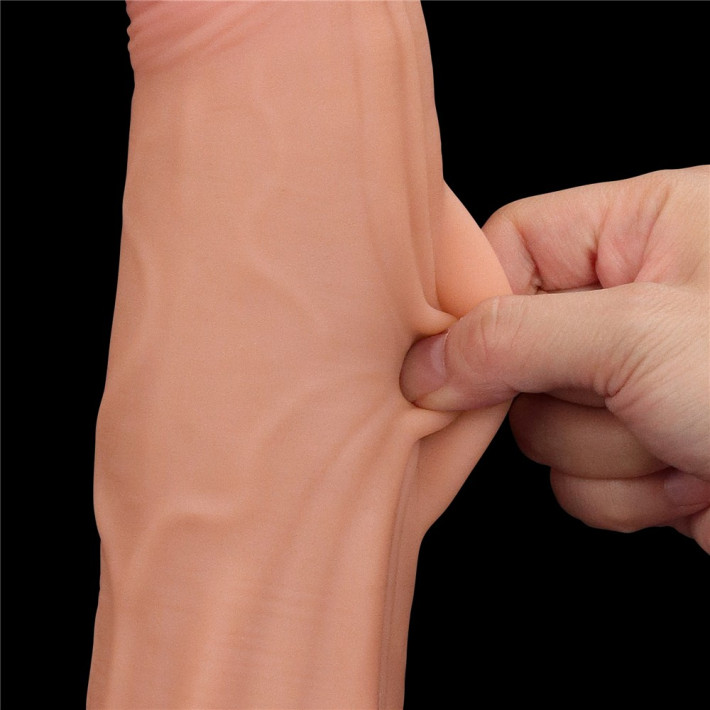 Dildo Ultra Realistic King Sized Sliding Skin Dual Layer Dong, Natural, 30 Cm 13