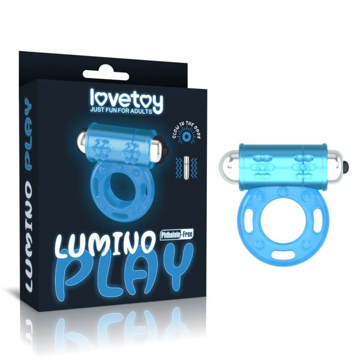 Inel Penis Fosforescent Cu Vibratii Lumino Play Vibrating Penis Ring 1, Albastru 9