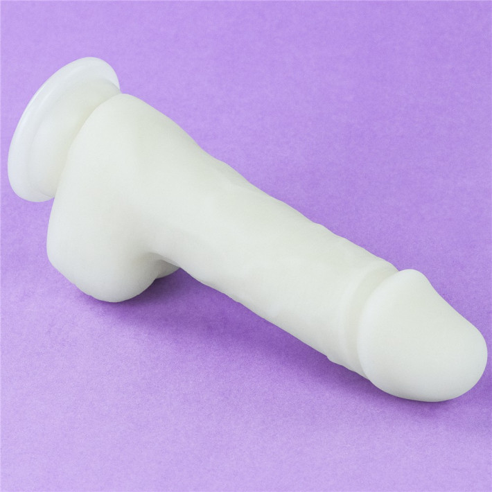 Dildo Fantezie Fosforescent Lumino Play, Alb, 19 Cm 8