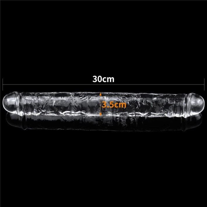 Dildo Dublu, Transparent, 30 Cm 6