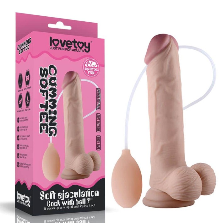 Dildo Clasic Cu Functie Ejaculare, Natural, 22 Cm 5
