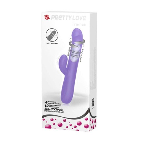 stimulator, Vibrator Rabbit Cu Rotatii Truman, Lila, 23.5 Cm, pasiune.ro
