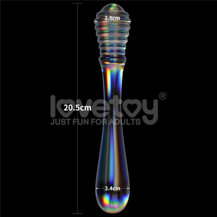 Dildo Sticla Twilight Gleam Glass Dildo- Twin Pleasures, Transparent, 20.5 Cm 2