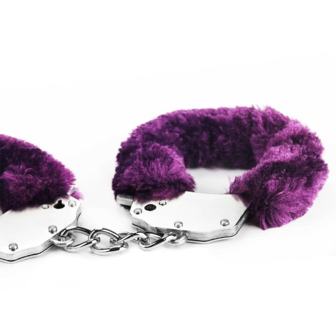 fetish, Fetish Pleasure Fluffy Hand Cuffs Purple, pasiune.ro