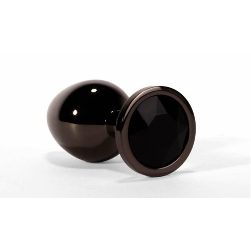 dop, Dop Anal Cu Bijuterie Secret Shine Metal S, Metalic + Negru, 7 Cm, pasiune.ro