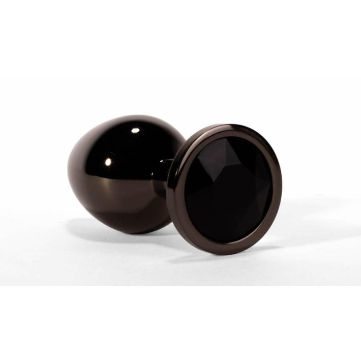 Dop Anal Cu Bijuterie Secret Shine Metal M, Metalic + Negru, 8 Cm 3