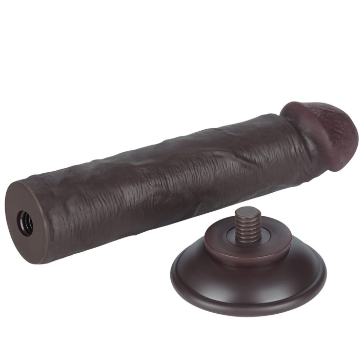 Dildo Realistic Sliding Skin Dual Layer Ii, Brun Inchis, 20 Cm 3