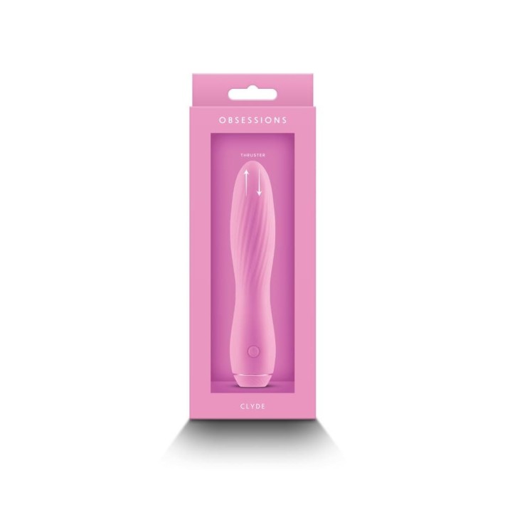 Vibrator Clasic Obsession Clyde, Roz Deschis, 17 Cm 4