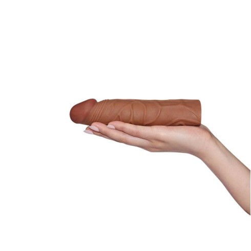 manson, Extensie/manson Penis Pleasure X-tender, Brun, +2.5 Cm, pasiune.ro