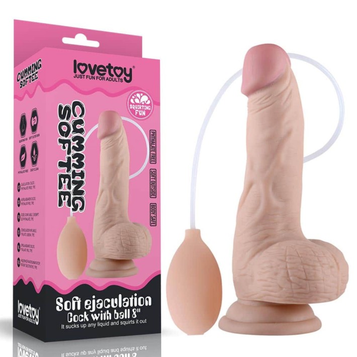 Dildo Clasic Cu Functie Ejaculare, Natural, 20 Cm 4