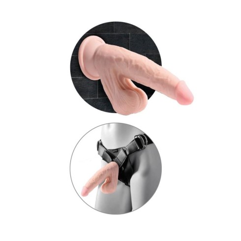 dildo, Dildo Clasic Cu Balans Testicule King Cock Triple Density, Natural, 15 Cm, pasiune.ro