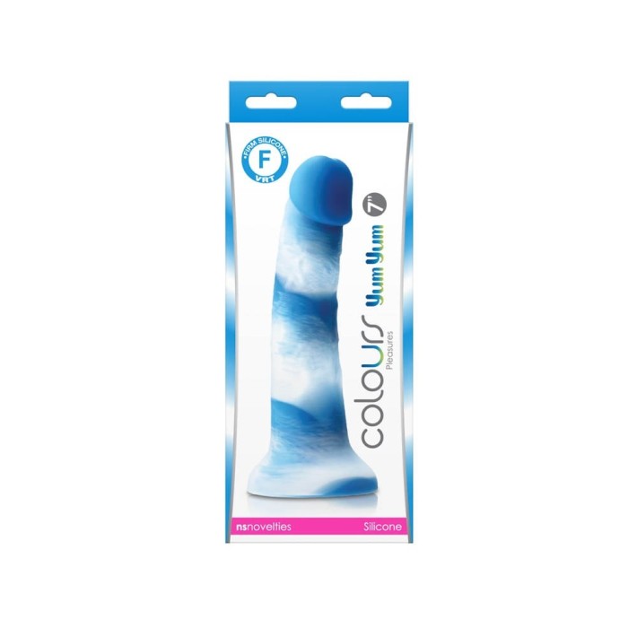 Dildo Clasic Colours Pleasures Yum Yum, Albastru, 17.5 Cm 2
