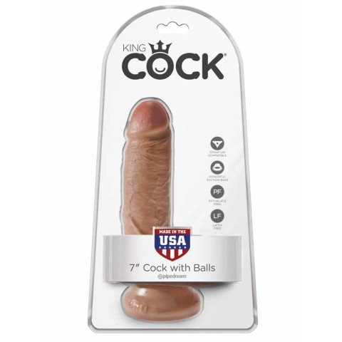 Pipedream - King Cock, Dildo Clasic Cu Ventuza King Cock, Bronz, 17.7 Cm, pasiune.ro