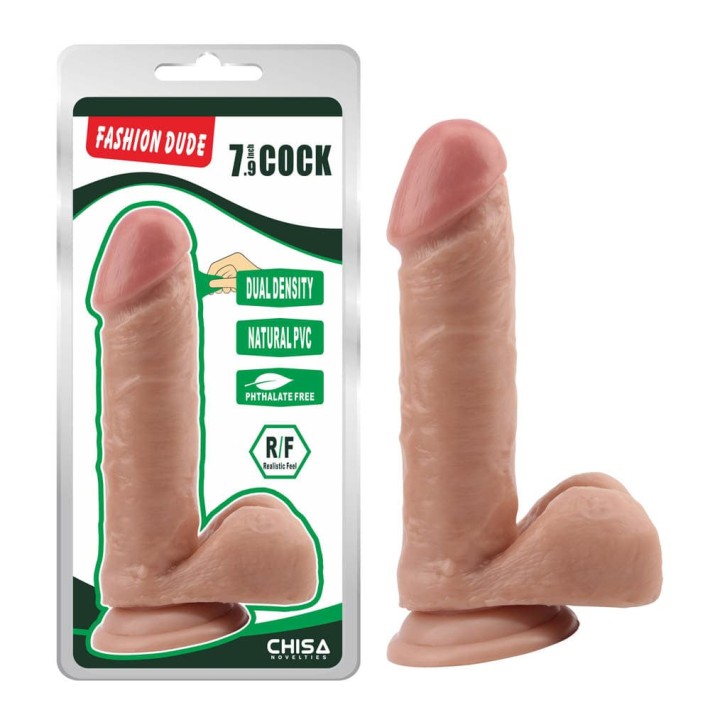 Dildo Clasic Cu Ventuza Fashion Dude, Natural, 20 Cm 6