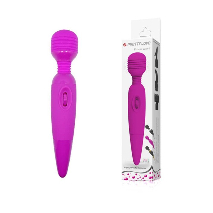 Vibrator Bagheta Power Wand, Violet, 25 Cm 5