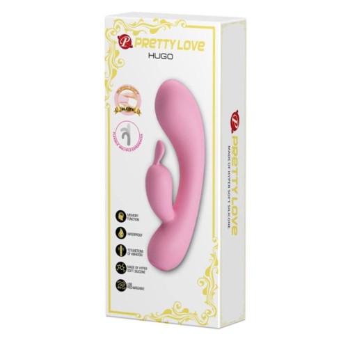 oua, Vibrator Rabbit Hugo, Roz, 16.5 Cm, pasiune.ro