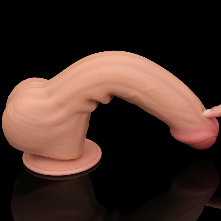 Dildo Ultra Realistic King Sized Sliding Skin Dual Layer Dong, Natural, 29 Cm 4