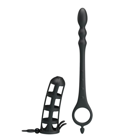 manson, Extensie/manson Pentru Penis Cu Dop Anal Hercules I, Negru, pasiune.ro