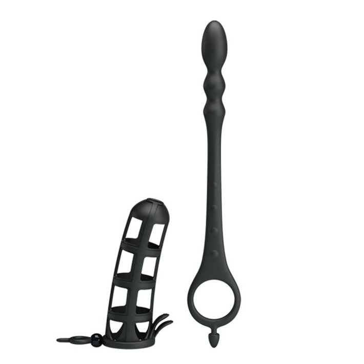 Extensie/manson Pentru Penis Cu Dop Anal Hercules I, Negru 2