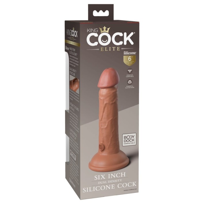 Dildo Clasic Cu Ventuza Dual Density Silicone Cock, Bronz, 15 Cm 5
