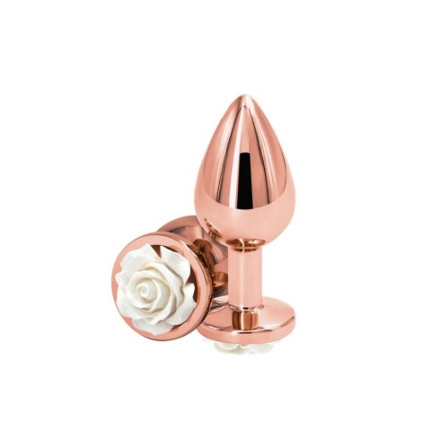 set, Dop Anal Rear Assets Rose, Auriu+alb, Medium, 8.5 Cm, pasiune.ro