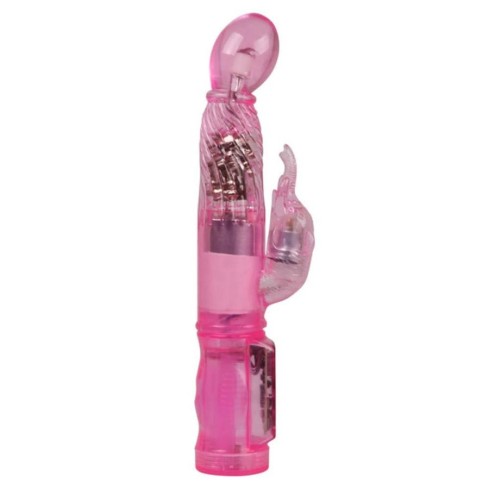 gel, Vibrator Cu Rabbit Happy Angel, Roz, 23 Cm, pasiune.ro