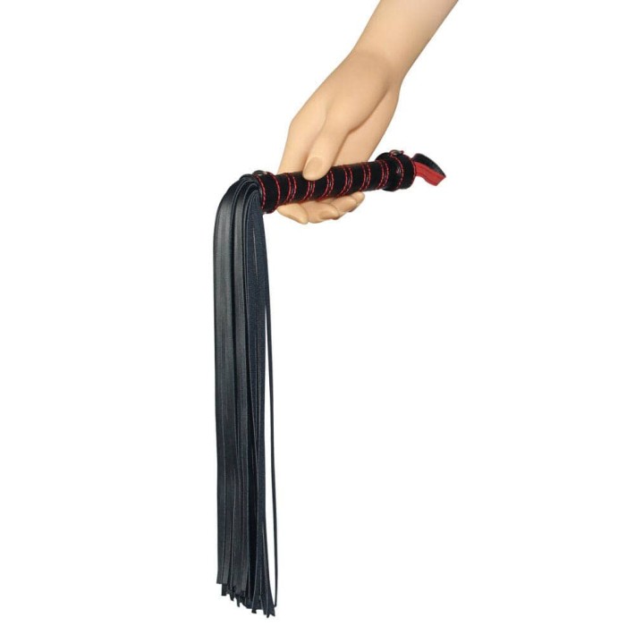 Bici Bondage Fetish Beginners Flogger, Negru+rosu, 45 Cm 5