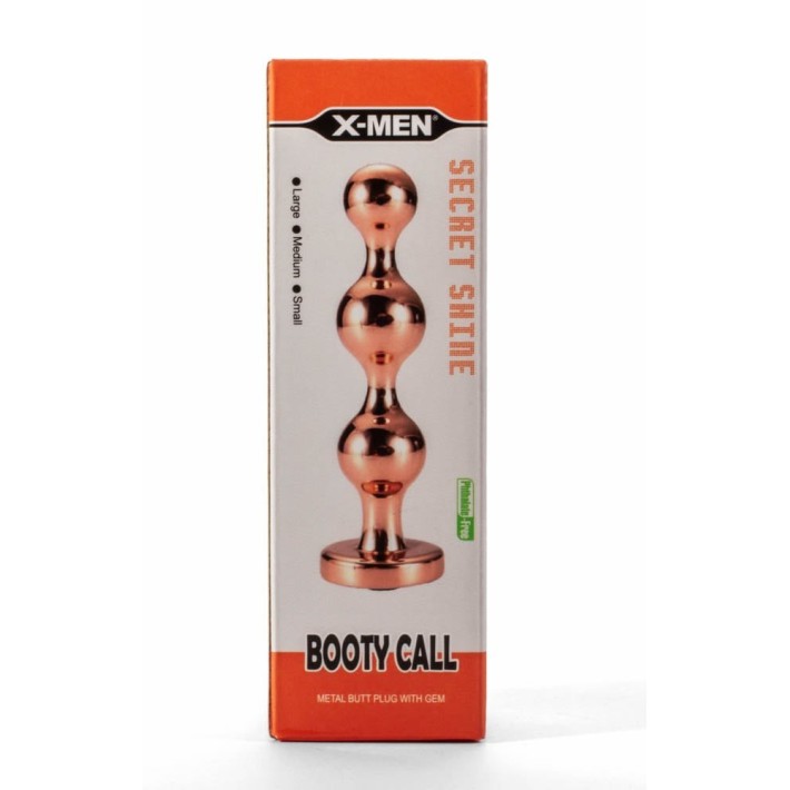 Dop Anal Cu Bijuterie Secret Shine Booty Call Gold M, Auriu + Negru, 11.5 Cm 4