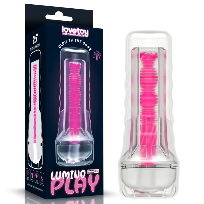 Masturbator Fantezie Fosforescent Lumino Play, Roz, 21.5 Cm 18