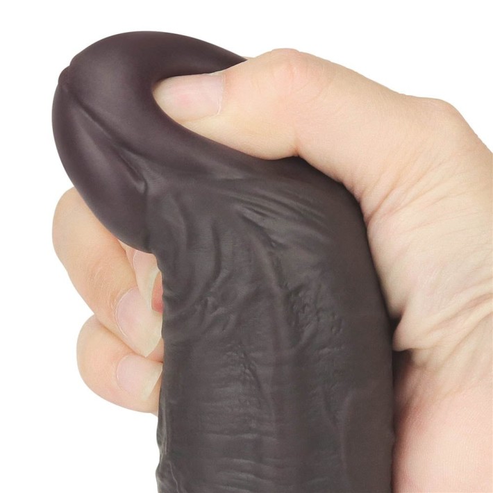 Vibrator Cu Rotatii Dual Layered Silicone Rotator, Brun, 25 Cm 5