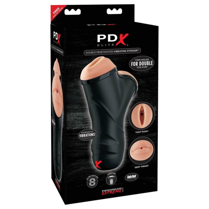 Masturbator Double Penetration Vibrating Stroker 5