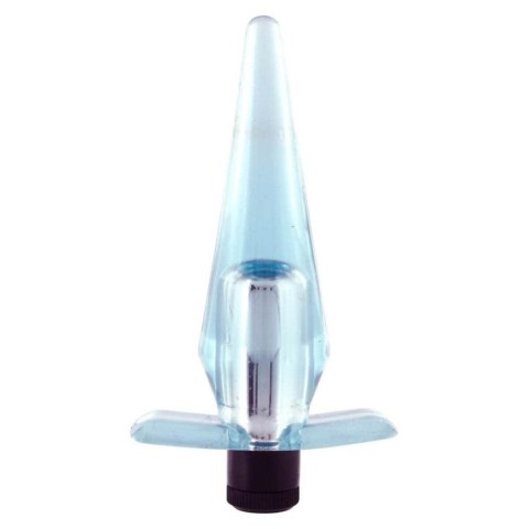 Dopuri Anale, Dop Anal Cu Vibratii Slimline Blue Lover, Transparent, 9 Cm, pasiune.ro