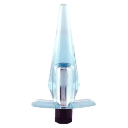 dop, Dop Anal Cu Vibratii Slimline Blue Lover, Transparent, 9 Cm, pasiune.ro