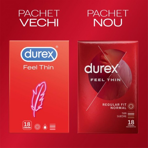 Durex, Prezervative Durex Feel Thin 18 Bucati, pasiune.ro