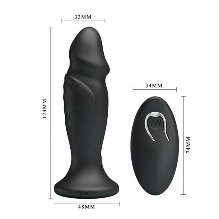 Dop Anal Cu Vibratii Mr. Play Super Power I, Negru, 12 Cm 4