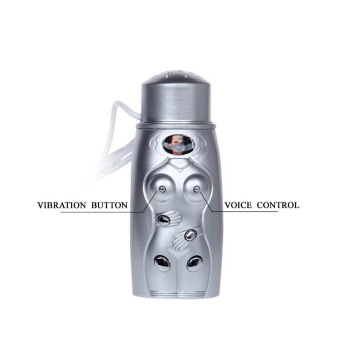 Masturbator 2-in1 Cu Vibratii, Functie Vocala Si Incalzire 7