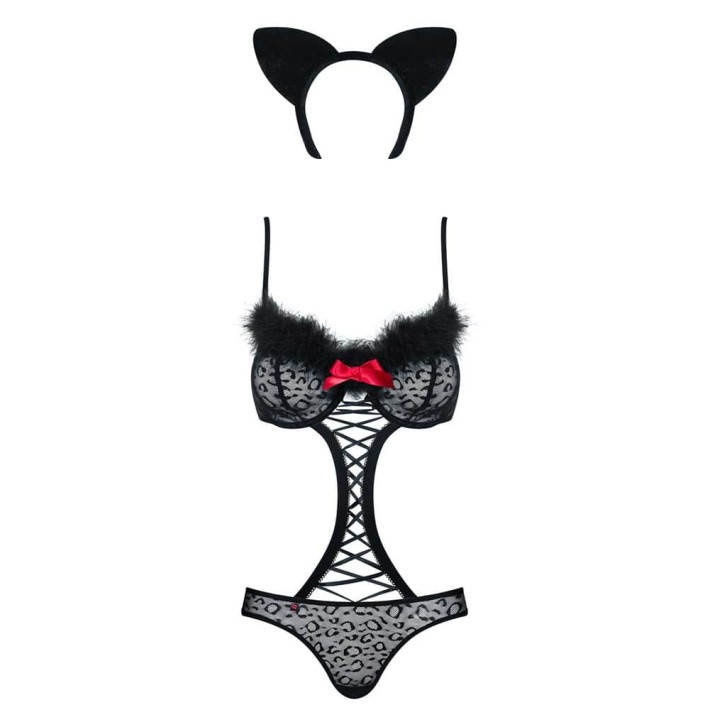 Costum Pisicuta Sexy, Negru, S/m 3