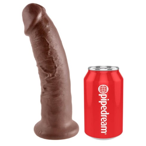 pvc, Dildo Clasic Cu Ventuza King Cock, Brun, 22.5 Cm, pasiune.ro