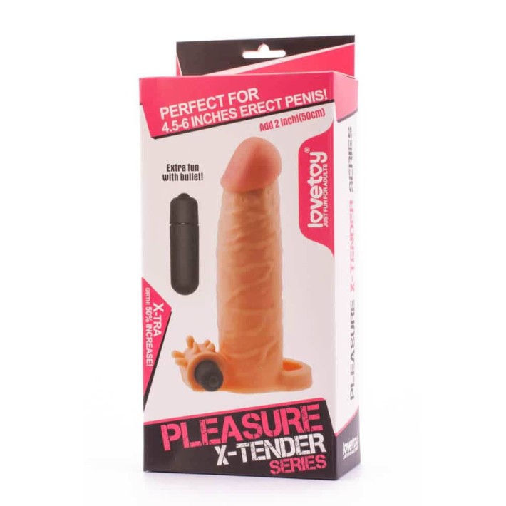 Extensie/manson Penis Cu Vibratii Pleasure X-tender, Natural, +5 Cm 4